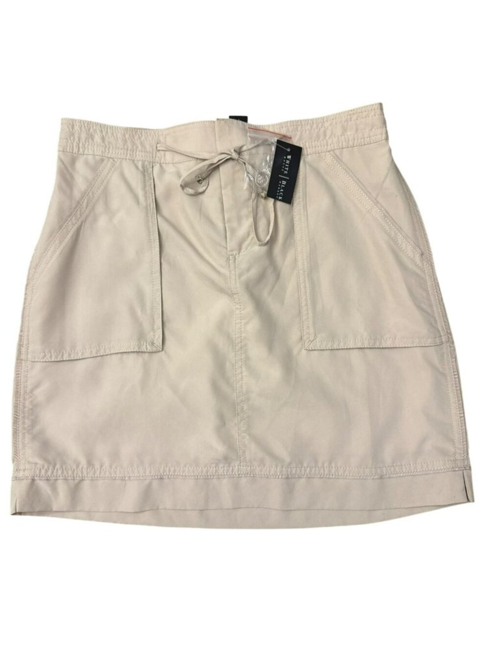 WHBM Challis Mini Skirt 4 NWT Shell Beige Neutral Coastal Quiet Luxury NEW